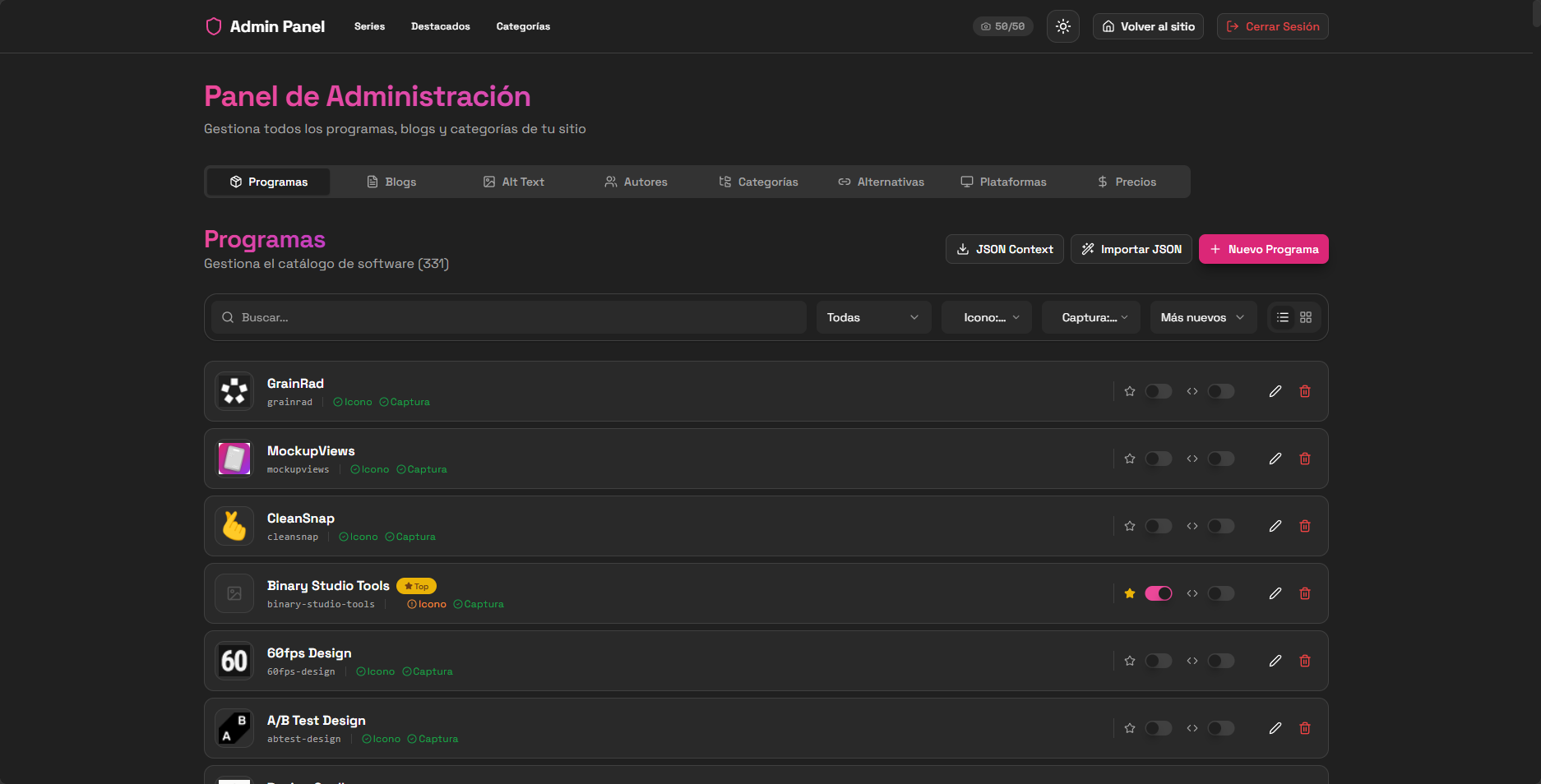 Integrando backends y paneles de administración