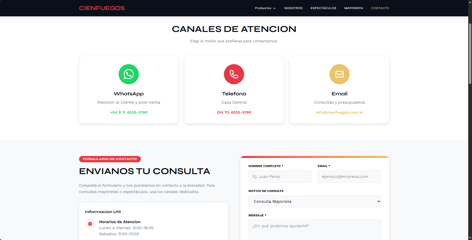 Cienfuegos (Pirotecnia y Eventos) — rediseno